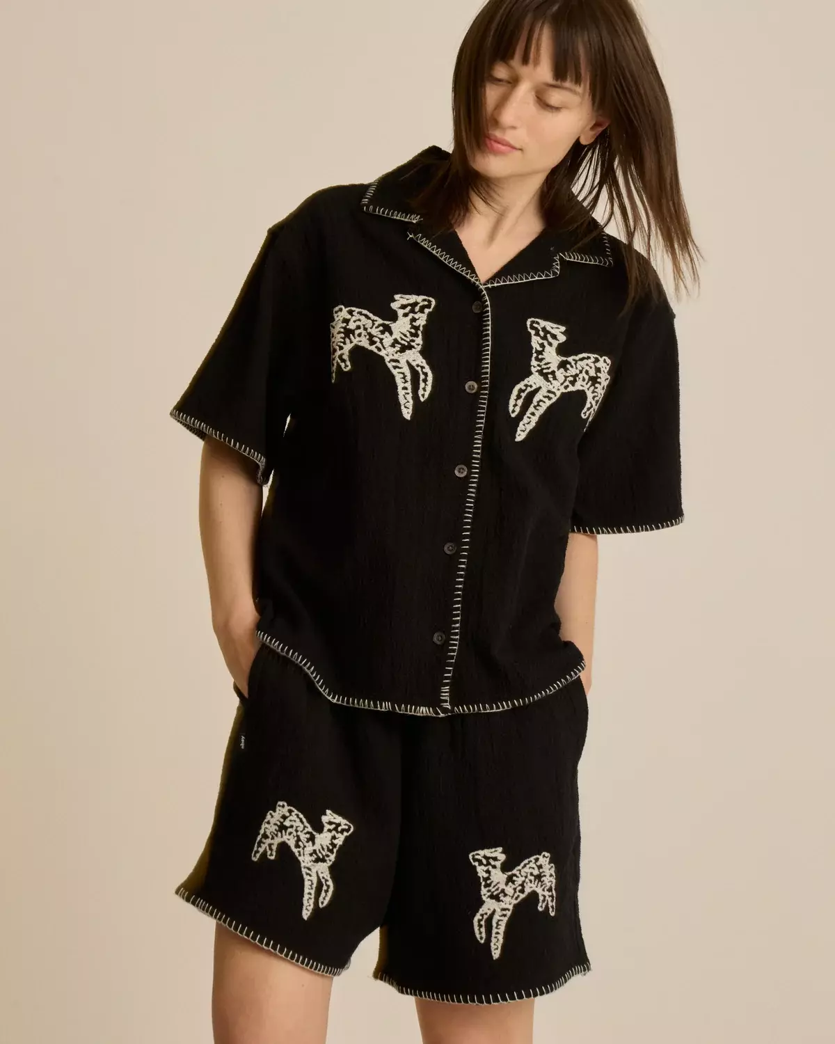 Obey Ritual Shorts Digital Black Damen Hose schwarz